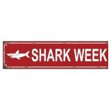 FACTORY SEALED - Asetory Shark Week Girls Women Vintage Metal Tin Sign, Street Sign, Home Decor, Room Decor, Wall Decor, Bathroom Decor, Bar Decor, Cafe Decor, Garage Decor, 16 x 6 Inch