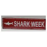 FACTORY SEALED - Asetory Shark Week Girls Women Vintage Metal Tin Sign, Street Sign, Home Decor, Room Decor, Wall Decor, Bathroom Decor, Bar Decor, Cafe Decor, Garage Decor, 16 x 6 Inch