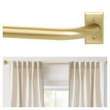 FACTORY SEALED - ZYRW Gold Curtain Rods, Room Darkening Drapery Rod for Windows 66 to 120 Inches(5.5-10Ft), Wrap Around Curtain Rods,Heavy Duty Blackout Drapery Rod, Modern Decorative Window Treatment