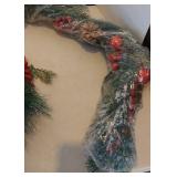 FACTORY SEALED - Decorated Pine Holiday Garland with Red Ornaments