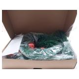 FACTORY SEALED - Decorated Pine Holiday Garland with Red Ornaments