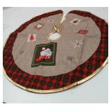 FACTORY SEALED - Christmas Tree Skirt with Snowman Applique 24 in