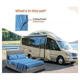 FACTORY SEALED - SGI Bedding RV Bunk (42X80") Egyptian Cotton Truck Sleeper Fitted Sheet Only-1000 Thread Count, 14 Inch Deep Pocket, Ideal for Narrow Camp Bunks, RV Bunks, Guest Beds, Army Cots-Medit