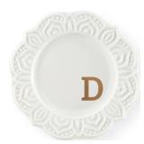 FACTORY SEALED - Scwhousi Initials Ring Dish D-Ceramic Jewerly Tray Trinket Dish for Rings Earrings Necklaces Bracelet Watch Keys,Monogrammed Gifts for Women Valentine