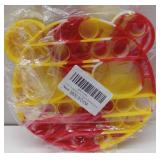 FACTORY SEALED - Red and Yellow Plastic Pop-It Fidget Toy
