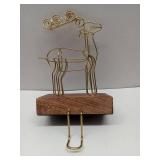 APPEARS NEW - Gold Wire Reindeer Stocking Holder