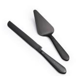 FACTORY SEALED - Wedding Cake Knife and Server Set, Integral Stainless Steel Longer Cake Cutter and Wider Pie Spatula, Elegant Cake Cutting Serving Set for Party Birthday Bridal Shower Set of 2, Matte