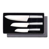 APPEARS NEW - Rada Cutlery 3-Piece Chef Select Knife Gift Set (S57), Stainless Steel Hollow Ground Blades, Made in USA, Silver Handles  - Retail: $60
