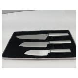 APPEARS NEW - Rada Cutlery 3-Piece Chef Select Knife Gift Set (S57), Stainless Steel Hollow Ground Blades, Made in USA, Silver Handles  - Retail: $60