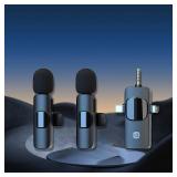 FACTORY SEALED - Portable Wireless Lavalier Microphone Recording Solution Wireless Lavalier Microphone for iPhone Ipad Android Camera for Video Recording Vlog YouTube Tiktok