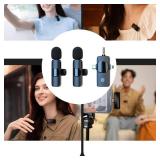 FACTORY SEALED - Portable Wireless Lavalier Microphone Recording Solution Wireless Lavalier Microphone for iPhone Ipad Android Camera for Video Recording Vlog YouTube Tiktok