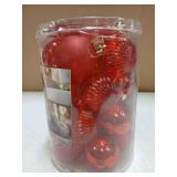 Decorbyhannah 26ct Transparent Red Christmas Ornaments