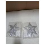 Silver Glitter Star Toppers 2pk