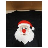 Christmas Sweater Black with Santa Face Large
