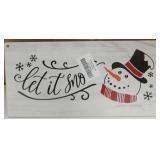 Let It Snow Snowman Wooden Hanging Decor