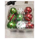 Glittery Red and Green Christmas Ornament Set