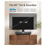 PERLESMITH Universal TV Stand, Table Top TV Stand for 32-60 inch TVs & Monitors, Height Adjustable TV Mount Stand Holds up to 88 lbs with Tempered Glass Base & Wire Management, VESA 400x400mm PSTVS04