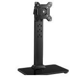 Perlegear Monitor Stand, Freestanding Monitor Mount for 13-34 inch Screens with 360 Degree Rotation, 5 Height Settings, Adjustable Desk Riser with Swivel and Tilt, Max VESA 100x100mm, PGTVS29