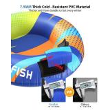 Snow Tube with Towable Leash, AirsFish 47 inch Inflatable Snow Sled Heavy Duty Cover Wear-Resistant & Antifreeze Material Sledding Tubes for Winter Sports