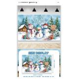 Let It Snow Christmas Banner Decorations Winter Snowman Backdrop Decorations Winter Wonderland Banner Background Inside Outside Christmas Party Photo Studio Props 70.8x43.3 inch