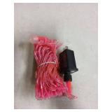 Pink LED String Lights with Power Adapter