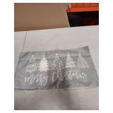 Gray Christmas Tree Pillow Cover 20"x12"