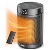 Dreo Space Heater, Portable Electric Heaters for Indoor Use with Thermostat, Digital Display, 1-12H Timer, Eco Mode and Fan Mode, 1500W PTC Ceramic Fast Safety Heat for Office Bedroom Home, Black