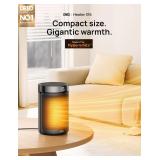 Dreo Space Heater, Portable Electric Heaters for Indoor Use with Thermostat, Digital Display, 1-12H Timer, Eco Mode and Fan Mode, 1500W PTC Ceramic Fast Safety Heat for Office Bedroom Home, Black