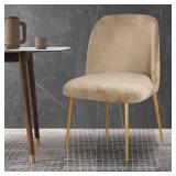 Gollense Velvet Curved Back Chair Covers for Dining Room Set of 4, Mid Century Modern Chair Slipcovers, Semi Circle Back Furniture Seat Protector for Kitchen Living Room (Camel)