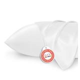Bedsure Satin Pillowcase 2 Pack Similar to Silk Pillow Cases Standard Size, Pillow Case for Sleeping Women with Envelope Closure, Gifts for Women Men, Pure White, 20x26 Inches, 2pcs