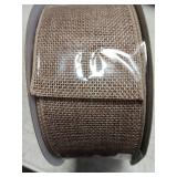 Natural Burlap Wire Edge Ribbon Roll 2.5"x25 Yards