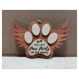 Pet Memorial Paw Print Wing Ornament