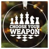 MAPDTWO Chess Ornaments for Christmas Tree - Chess Ornaments - Chessboard Christmas Ornament - Gifts for Chessboard Lovers - Acrylic Ornament