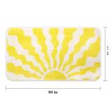 Culudea Sun Sunshine Retro Bathroom Mat Non-Slip Bath Rug Microfiber Soft Plush Boho Yellow Abstract Carpets Floor Mat Machine Wash Dry for Home Tub and Shower Bathroom Decor