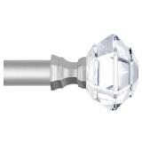 TONIAL Curtain Rods 32 to 86 Inch(2.6 to 7.2 ft), Telescoping Splicing 3/4 Single Rods for Windows 54 to 82 Inch(4.5 to 6.8 ft) Decorative Drapery Rod with Acrylic Diamond Finial, Nickel