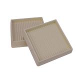 3 in. Off-White Square Smooth Rubber Floor Protector Furniture Cups for Carpet & Hard Floors (2-Pack)