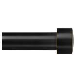 TONIAL Black Curtain Rod 32 to 58 Inch(2.6-4.8ft), Telescoping Splicing 3/4 Curtain Rods for Windows 20 to 53 Inch(1.7-4.4ft), Decorative Single Drapery Rod with Round Cap Finial