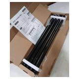 TONIAL Black Curtain Rod 32 to 58 Inch(2.6-4.8ft), Telescoping Splicing 3/4 Curtain Rods for Windows 20 to 53 Inch(1.7-4.4ft), Decorative Single Drapery Rod with Round Cap Finial