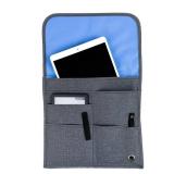 SO~MINE Airplane Pocket Organizer | Tray Table Cover | In Flight Seat Back Organizer Bag | Commuter Essential Travel Bag | Media Pouch For Flying | Travel Gift | Attaches To Luggage | Charcoal/Cobalt