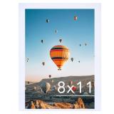 JCJMY 8x11 Picture Frame White for Wall Hanging or Tabletop- Wall Mounting Horizontally or Vertically, 8 x 11 Wall Gallery Poster Photo Frame for 8 by 11 Photos, White