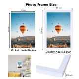JCJMY 8x11 Picture Frame White for Wall Hanging or Tabletop- Wall Mounting Horizontally or Vertically, 8 x 11 Wall Gallery Poster Photo Frame for 8 by 11 Photos, White