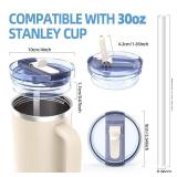 QIONG 2 PCS Spill Proof Tumbler Flip Straw Lid for Stanley 30oz, Replacement Leak Proof Tumbler Lid Fit for Quencher, Reusable Tumbler Cover 30oz Stanley Cup Accessories (Blue+Blue)