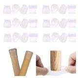 Simpracon Non Slip Silicone Chair Leg Floor Protectors No Felt 0.8 to1.3 Chair Leg Caps Bottom Small Furniture Table Feet Covers for Hardwood Floors Prevent Scratches No Noise Round Square,24 PCS