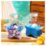 Yinkin 30 Pcs 5.5 oz Star Sand Art Bottles Plastic Clear Sand Bottles with Lids Candy Jars for DIY Craft Party Decoration(Aluminum Lid)