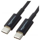 Amazon Basics USB-C to USB-C 2.0 Fast Charger Cable, 480Mbps Speed, USB-IF Certified, for Apple iPhone 16/15, iPad, Samsung Galaxy, Tablets, Laptops, 6 Foot, Black