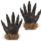 Spooktacular Creations Wolf Claws Short Gloves, Halloween Werewolf Hands Gloves With Claws for Adult Boys Girls Halloween Costume Accessory Cosplay Props