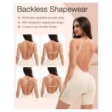 Slimers Backless Shapewear Tummy Control: Low Back Plunge Shapewear Bodysuit - Slimming Built-In Bra Full Body shaper For Woman, medium