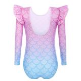 Arshiner Girls Gymnastics Leotards Ruffle Long Sleeve Shimmer Ballet Unitard Dancewear for 3-10 Years