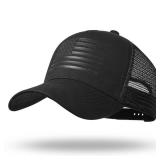 American Flag Trucker Hat - Snapback Hat, Baseball Cap for Men Women - Breathable Mesh Side, Adjustable Fit - for Casual Wear Black/Black