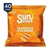 Sunchips Harvest Cheddar Flavored Whole Grain Snacks  1 oz Bags  40 Count